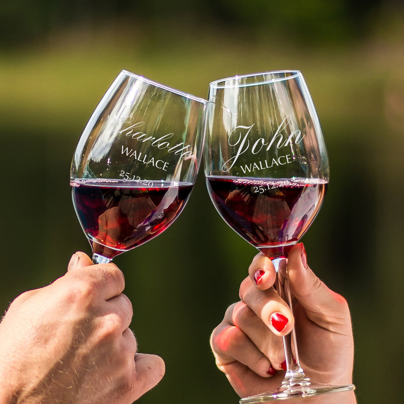 文字定制 Lucaris 紅酒對杯 | Custom Wording Lucaris Wine Pair Glasses | Elegant - Design Your Own Wine