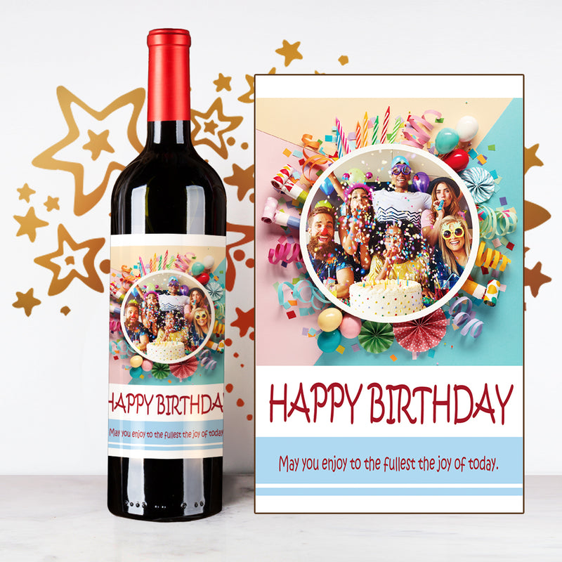 Personalize Star Happy Birthday Wine | 生日定制酒 - Design Your Own Wine