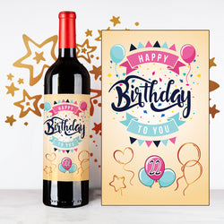 Ballon Words Happy Birthday Wine | 生日定制酒 - Design Your Own Wine