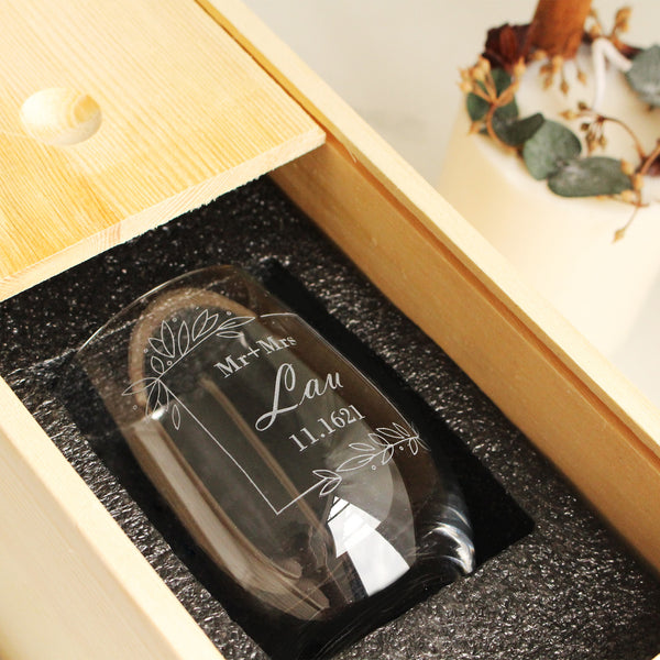 訂制姓氏威士忌對杯禮盒 | Custom name whisky glass(pair) gift set - Design Your Own Wine