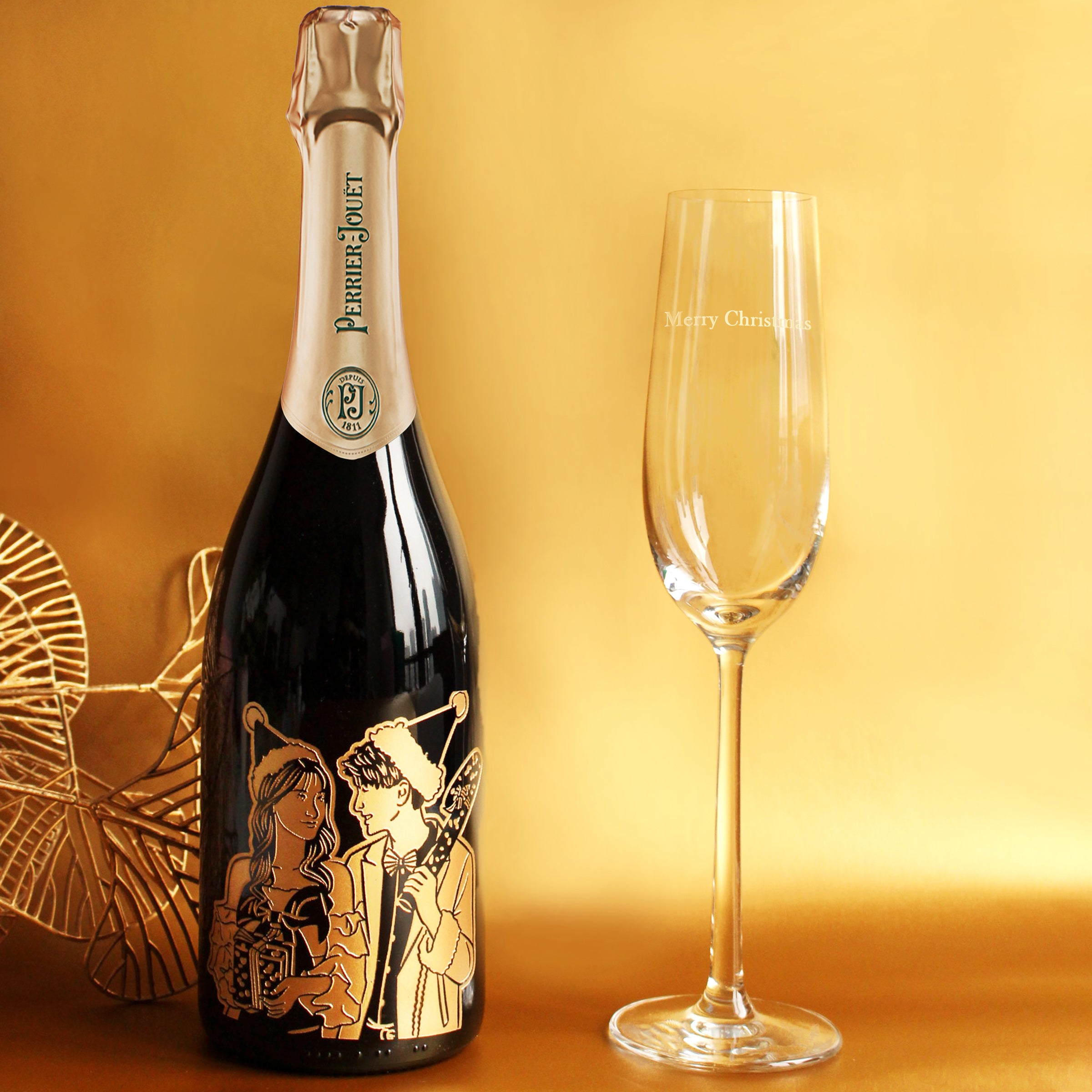 新婚禮物 |Perrier-Jouët 巴黎之花香檳 聖誕禮物紀念禮物（客製化雕刻） - Design Your Own Wine
