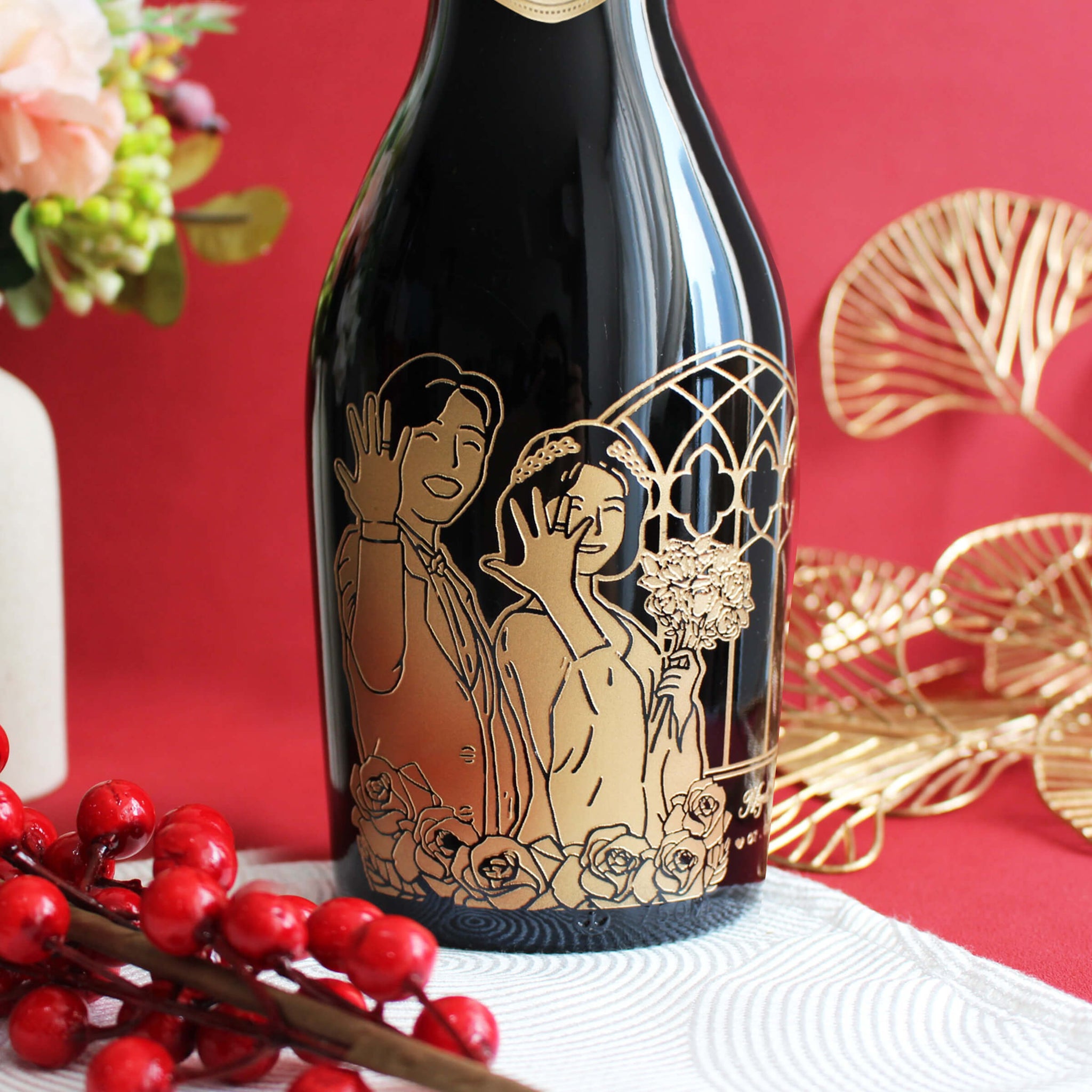 新婚禮物 |Perrier-Jouët 巴黎之花香檳 新婚禮物紀念日禮物（客製化雕刻） - Design Your Own Wine