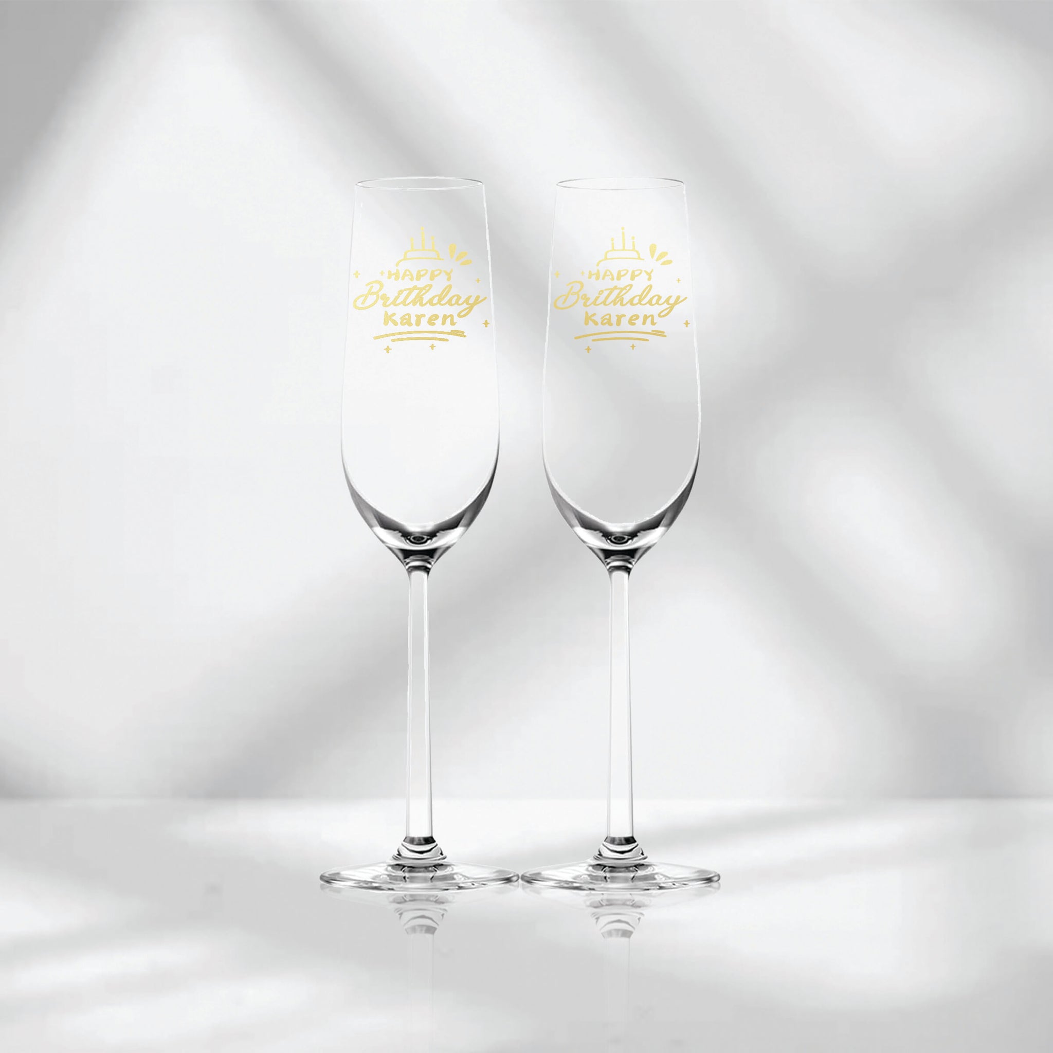 Text Art| 客製化生日禮物香檳杯對杯 文字雕刻送朋友 - Design Your Own Wine