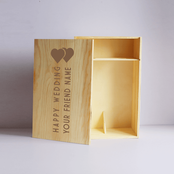 Wine Gift Box|訂製高質感木質酒禮盒（適合2支葡萄酒/香檳） - Design Your Own Wine