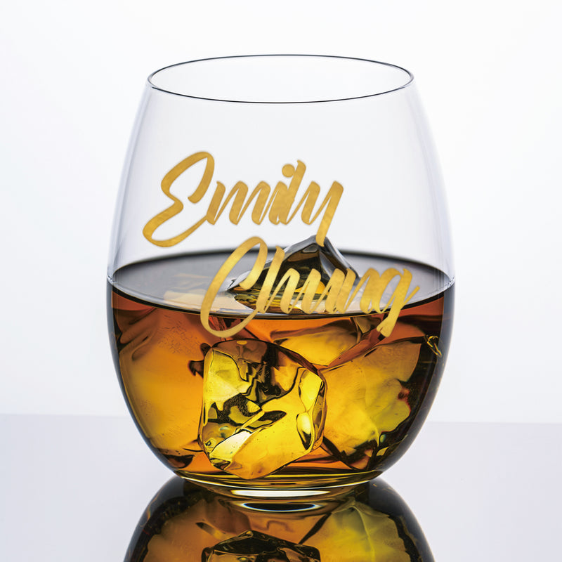 定制簽名杯威士忌對杯 | name Custom engraving Whisky Glasses ( Pair) - Design Your Own Wine