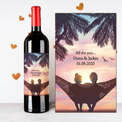 Personalize Watching Sunset Couples Wine | 情侶定制酒 - Design Your Own Wine