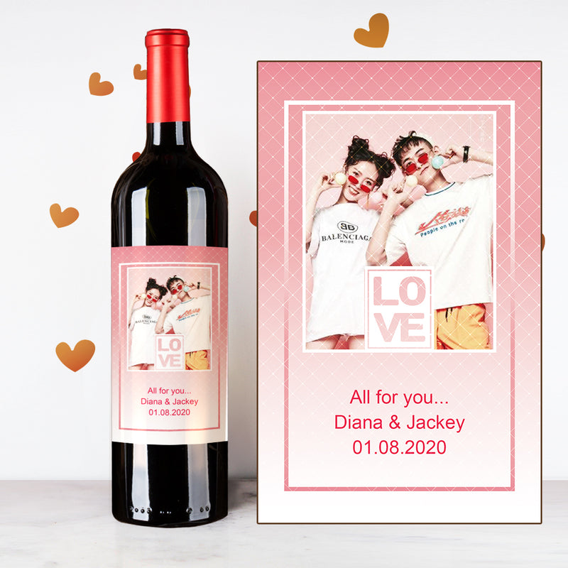 Personalize Pinky Couples Wine | 情侶定制酒 - Design Your Own Wine