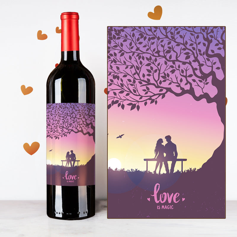 Personalize Purple Tree Couples Wine | 情侶定制酒 - Design Your Own Wine