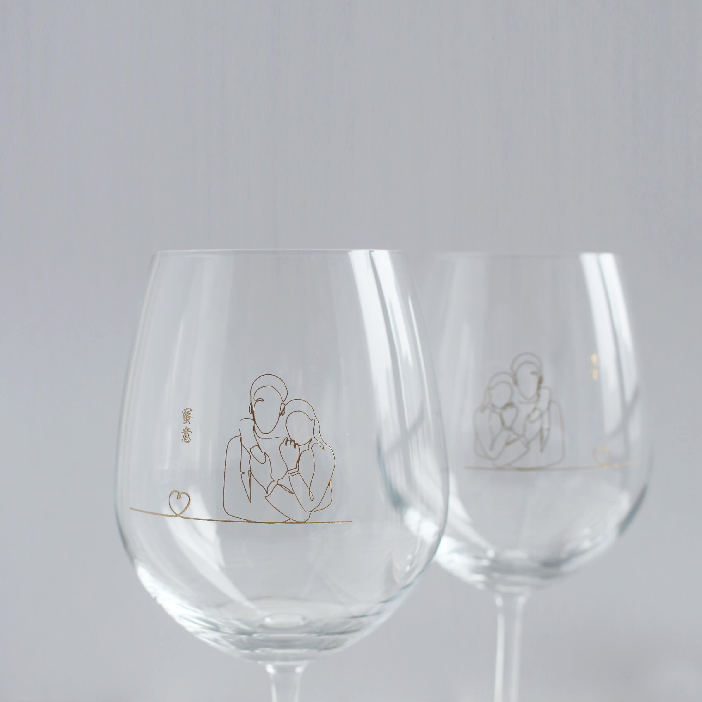 Mminimalist|簡單·愛系列—定制濃情蜜意紅酒對杯（文字雕刻） - Design Your Own Wine