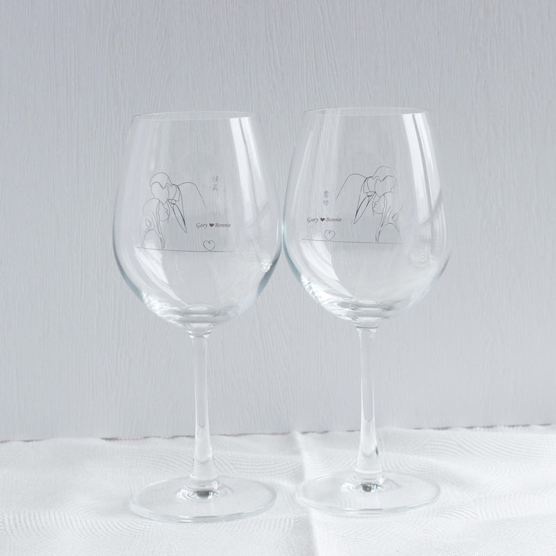 Minimalist|簡單·愛系列—定制情真意切紅酒對杯（文字雕刻） - Design Your Own Wine