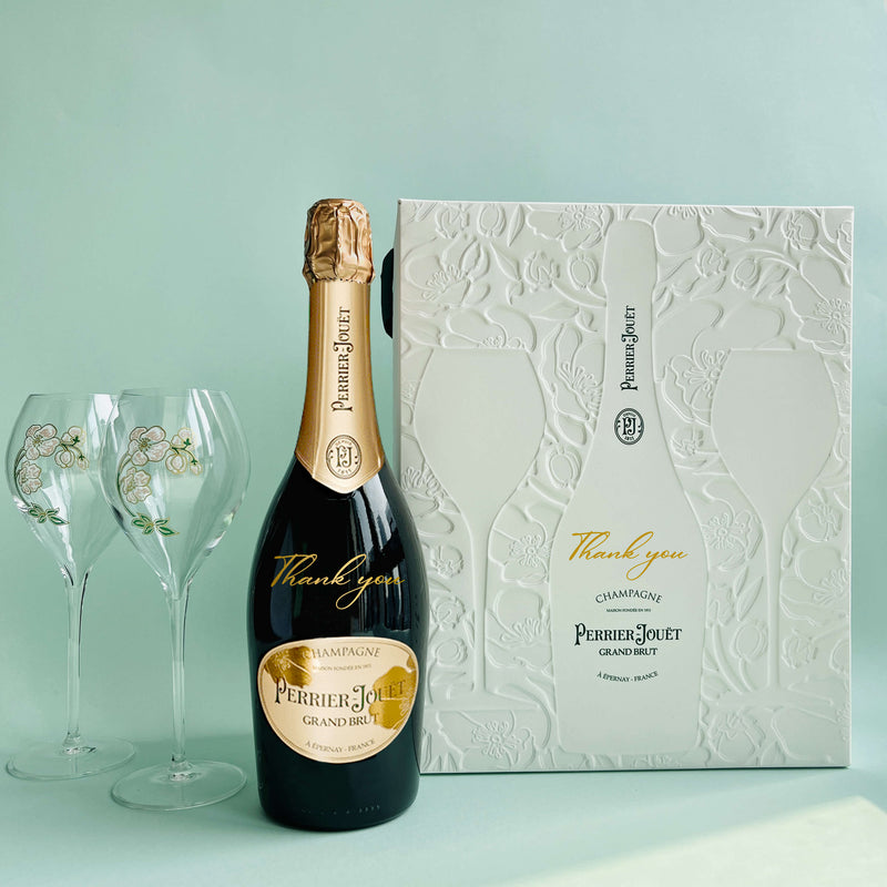 【原裝禮盒】Perrier-Jouët Grand Brut|定制文字主題礼物套装（客制化雕刻礼物） - Design Your Own Wine