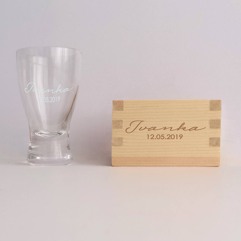 Sake Glass Gift Set|日式清酒杯創意四方小木盒套裝（文字雕刻） - Design Your Own Wine