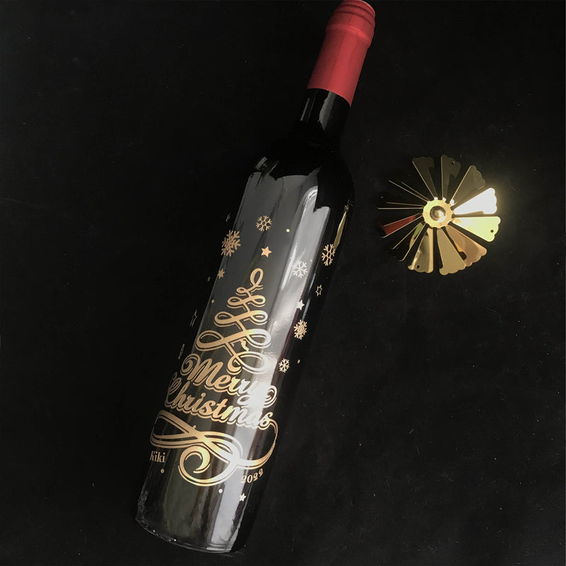 聖誕禮物|Merry Christmas文字雕刻紅酒套裝 客製化禮物 - Design Your Own Wine