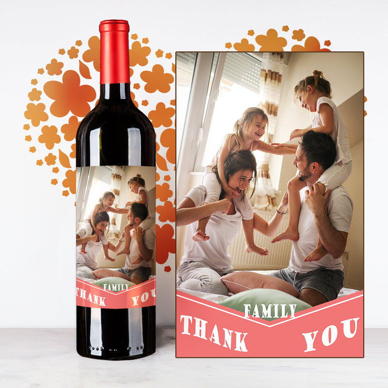 Personalize Pink Thank You Wine | 多謝定制酒 - Design Your Own Wine