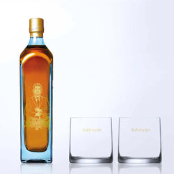 Johnnie Walker Blue Label & Bottega Whisky Glasses Gift Set with Engraving |尊尼獲加藍標&Bottega威士忌杯套裝(含文字人像雕刻)客製化禮物 - Design Your Own Wine