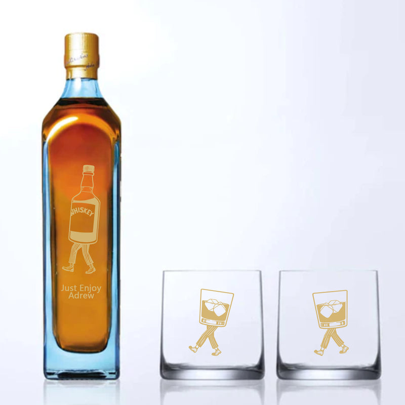 Johnnie Walker Blue Label with Engraving |個性圖案尊尼獲加藍標(客製化禮物)文字雕刻 - Design Your Own Wine