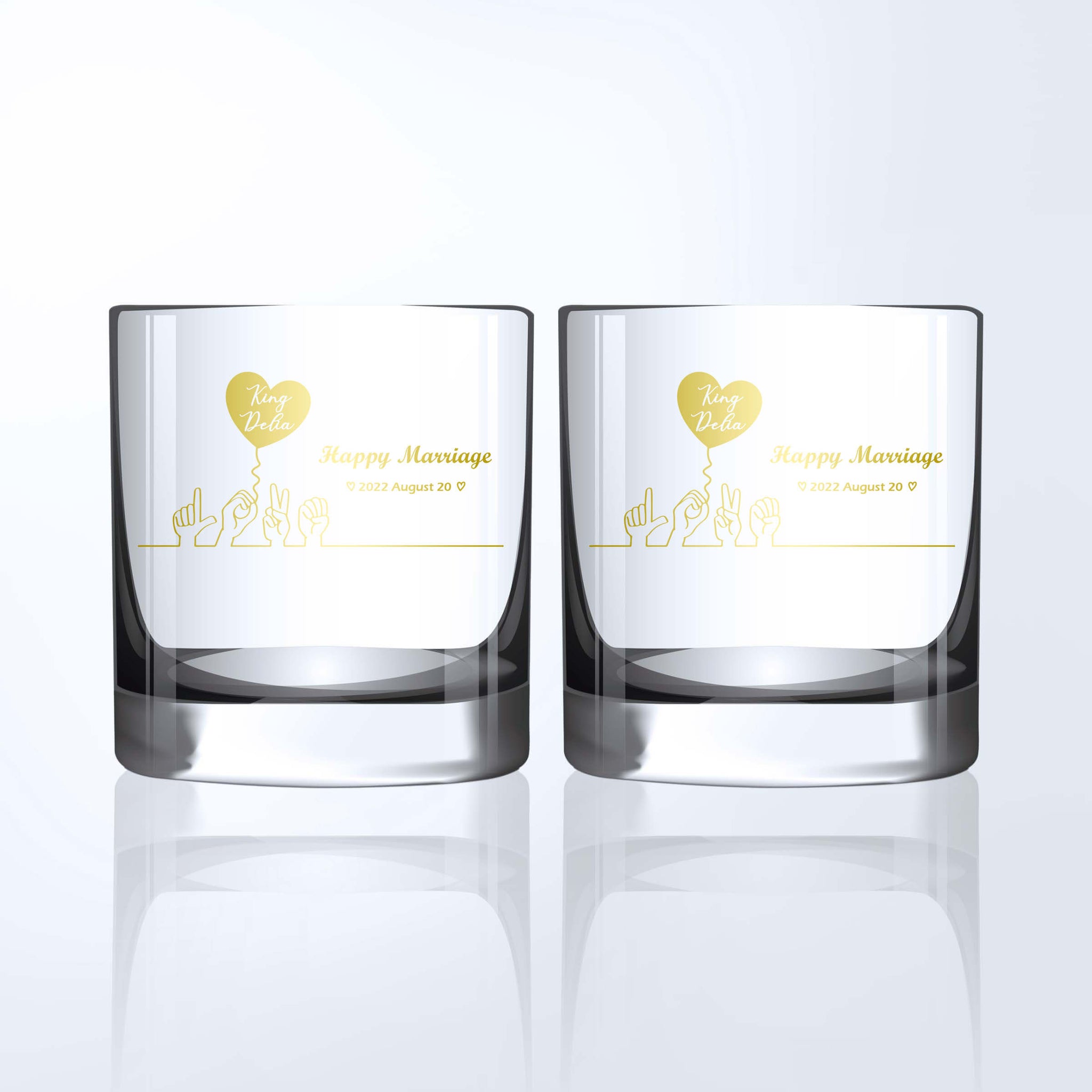 文字雕刻|客製化定制威士忌杯對杯 慶祝新婚結婚禮物（創意禮物） - Design Your Own Wine