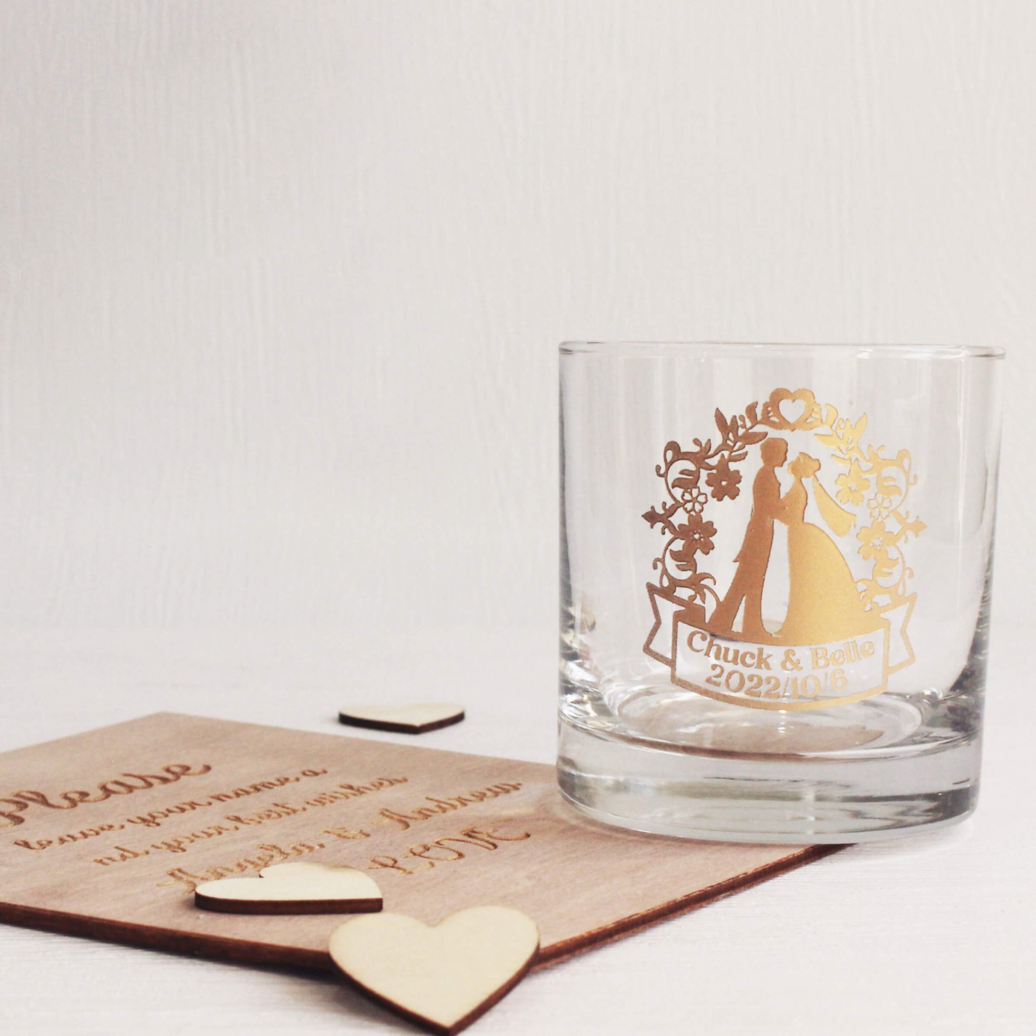 文字雕刻|客製化威士忌對杯 新婚禮物慶祝新婚定制Gift Set - Design Your Own Wine