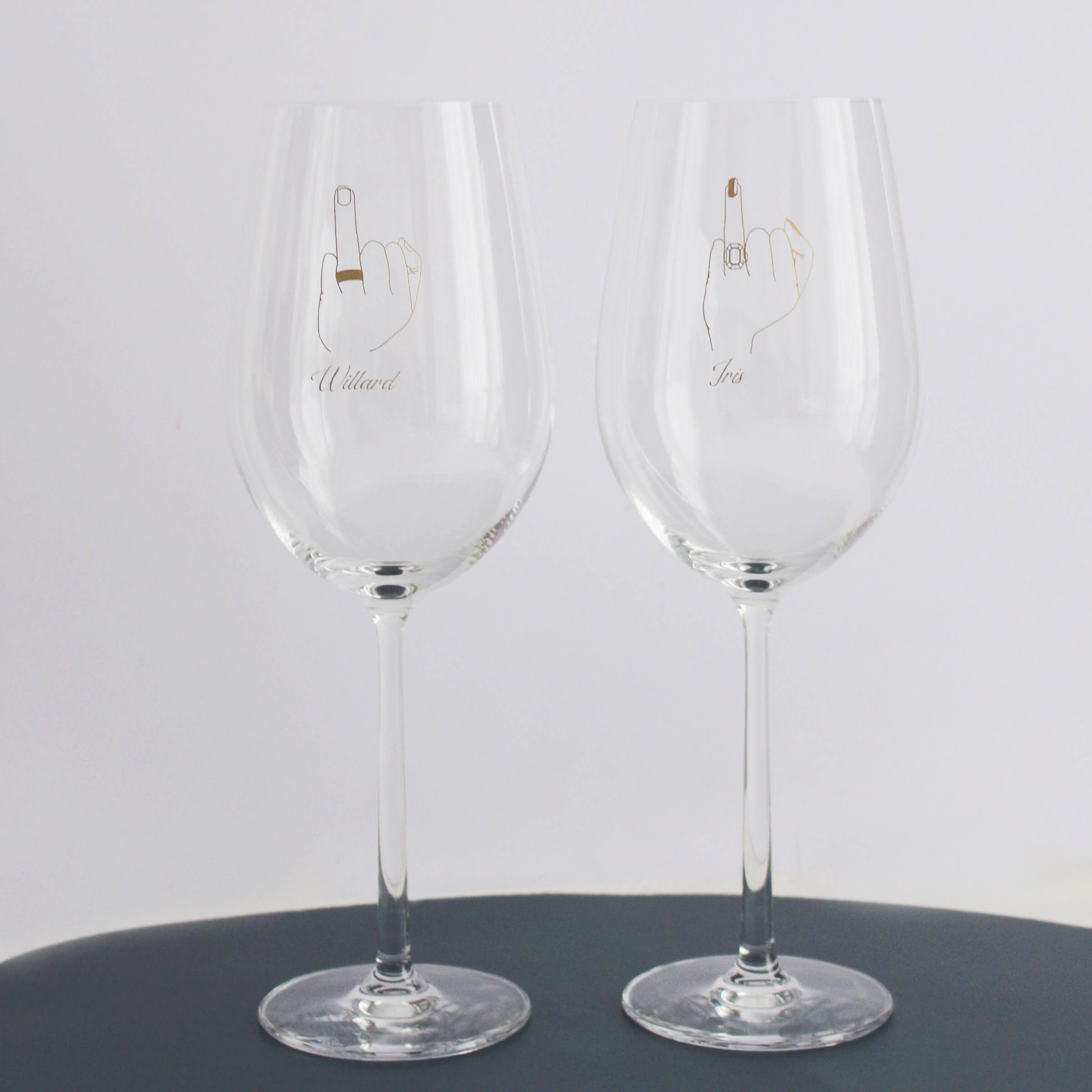 Minimalist|簡單·愛系列—定制一生一世紅酒對杯（文字雕刻） - Design Your Own Wine