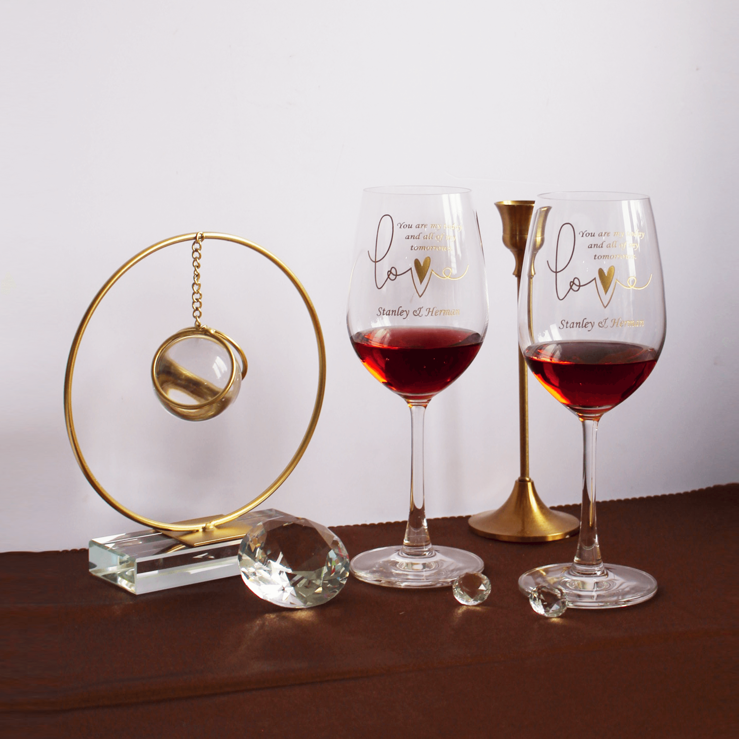 Text Art|簡單·愛系列—定制love表白文字紅酒對杯（雕刻） - Design Your Own Wine