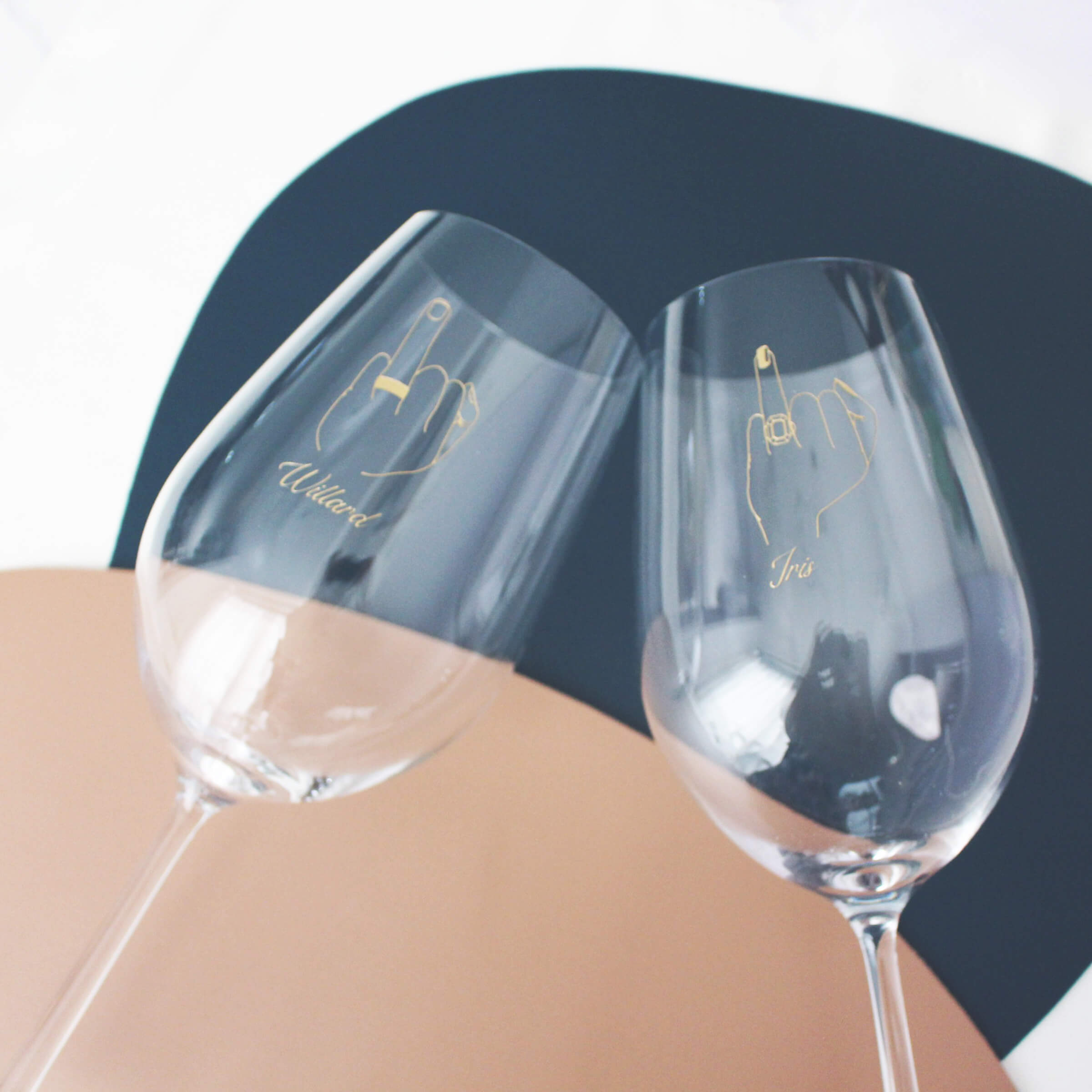 Minimalist|簡單·愛系列—定制一生一世紅酒對杯（文字雕刻） - Design Your Own Wine