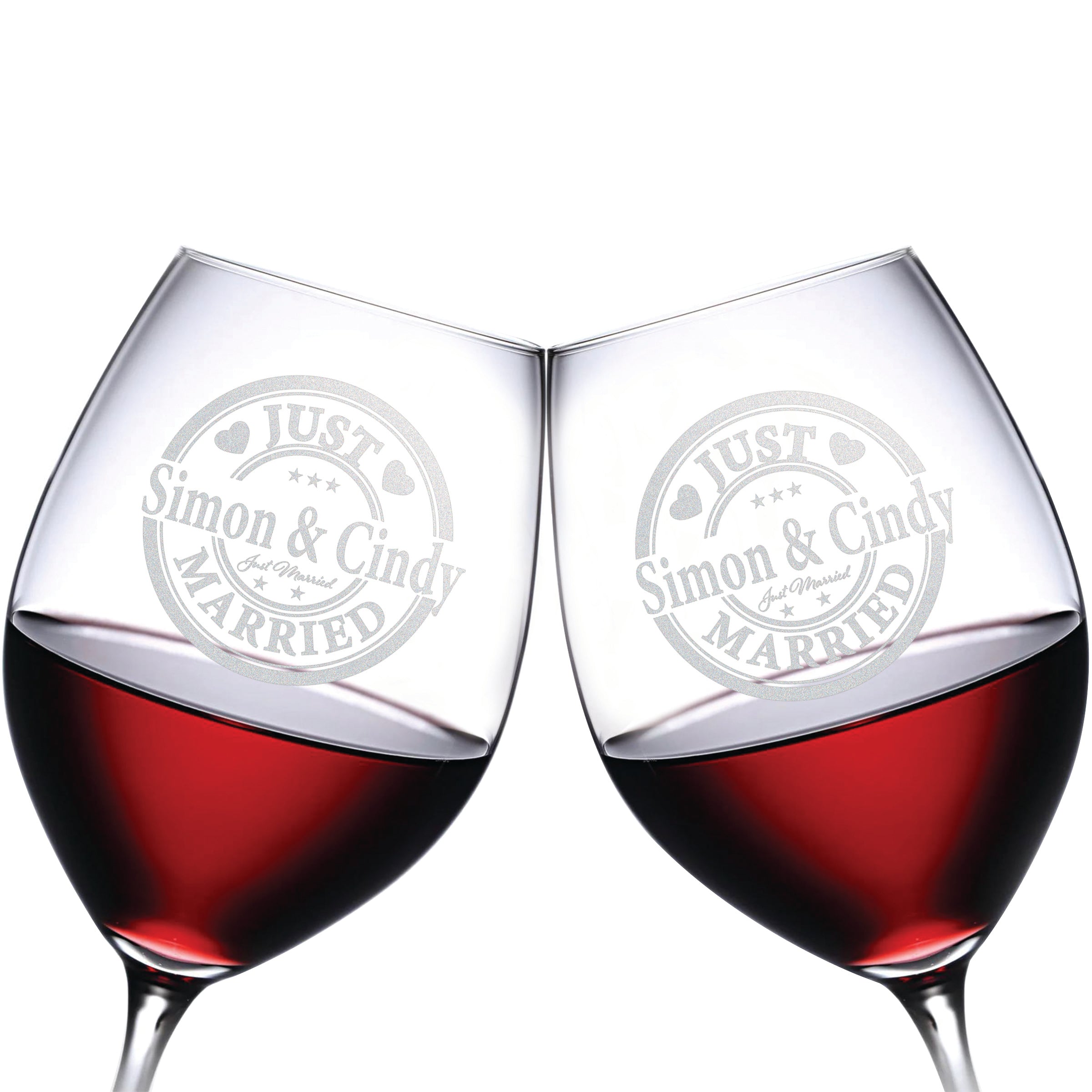 客製化雕刻禮物|訂製新婚禮物紅酒對杯 （文字雕刻）祝福禮物 - Design Your Own Wine