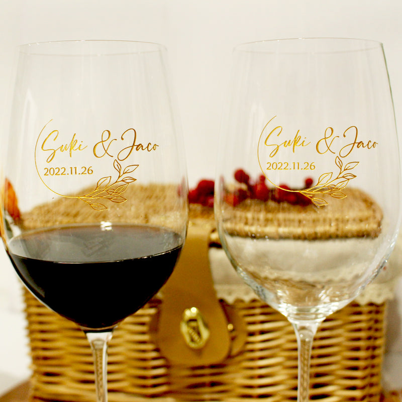 結婚禮物|訂製新婚禮物紅酒對杯 （文字雕刻）祝福禮物客製化禮物 - Design Your Own Wine